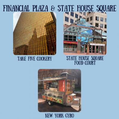 Financial Plaza & State House Square: Take Five Cookery, State House Square Food Court and New York Gyro