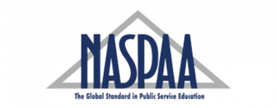 The NASPAA logo featuring the words "NASPAA The Global Standard in Public Service Education" across a triangle