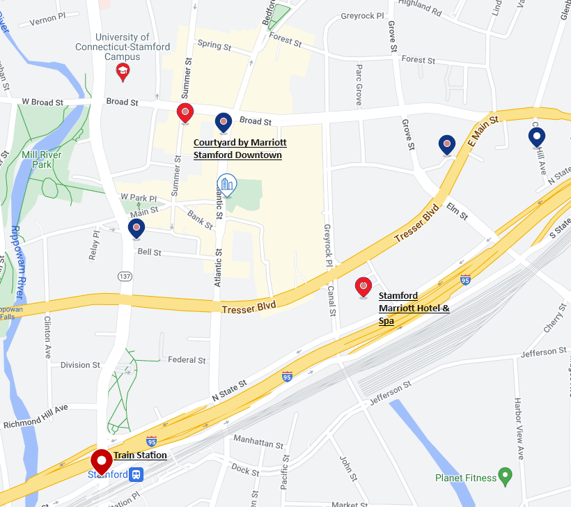 Google Map of Stamford, Connecticut
